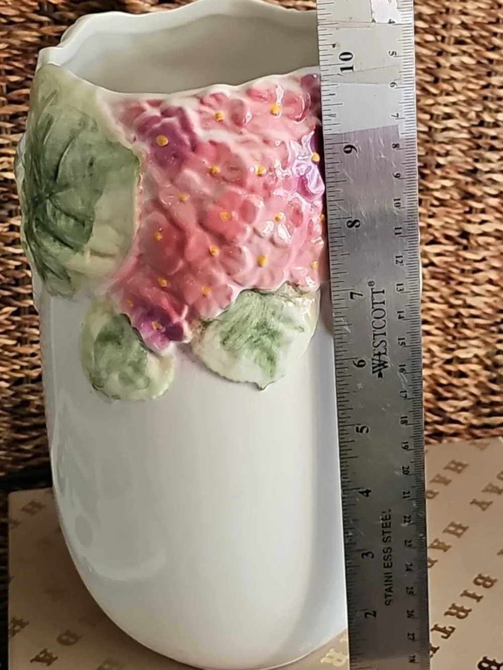 Vintage Pier 1 Imports Portugal White Floral Ceramic 10